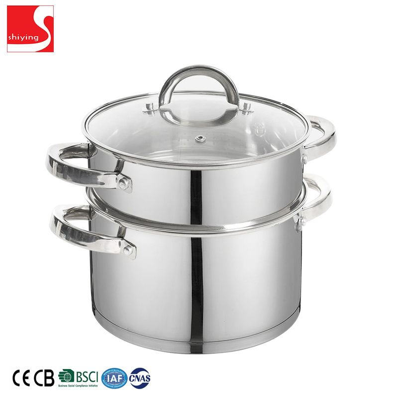 SY-Kitchenware stainless steel cookware with glass lid stainless steel cooking pot and pan