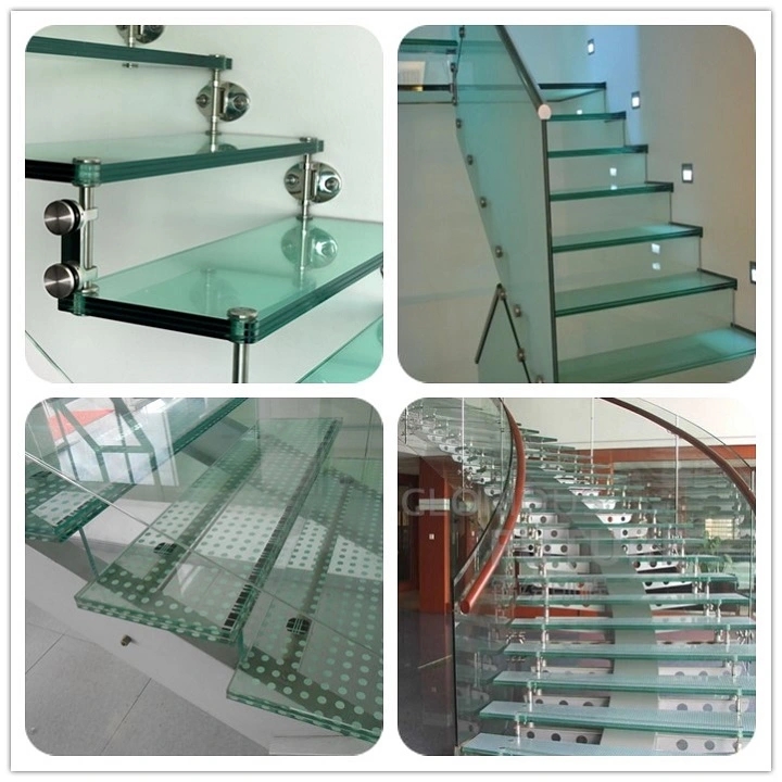 clear and tinted Laminated polished tempered glass with holes