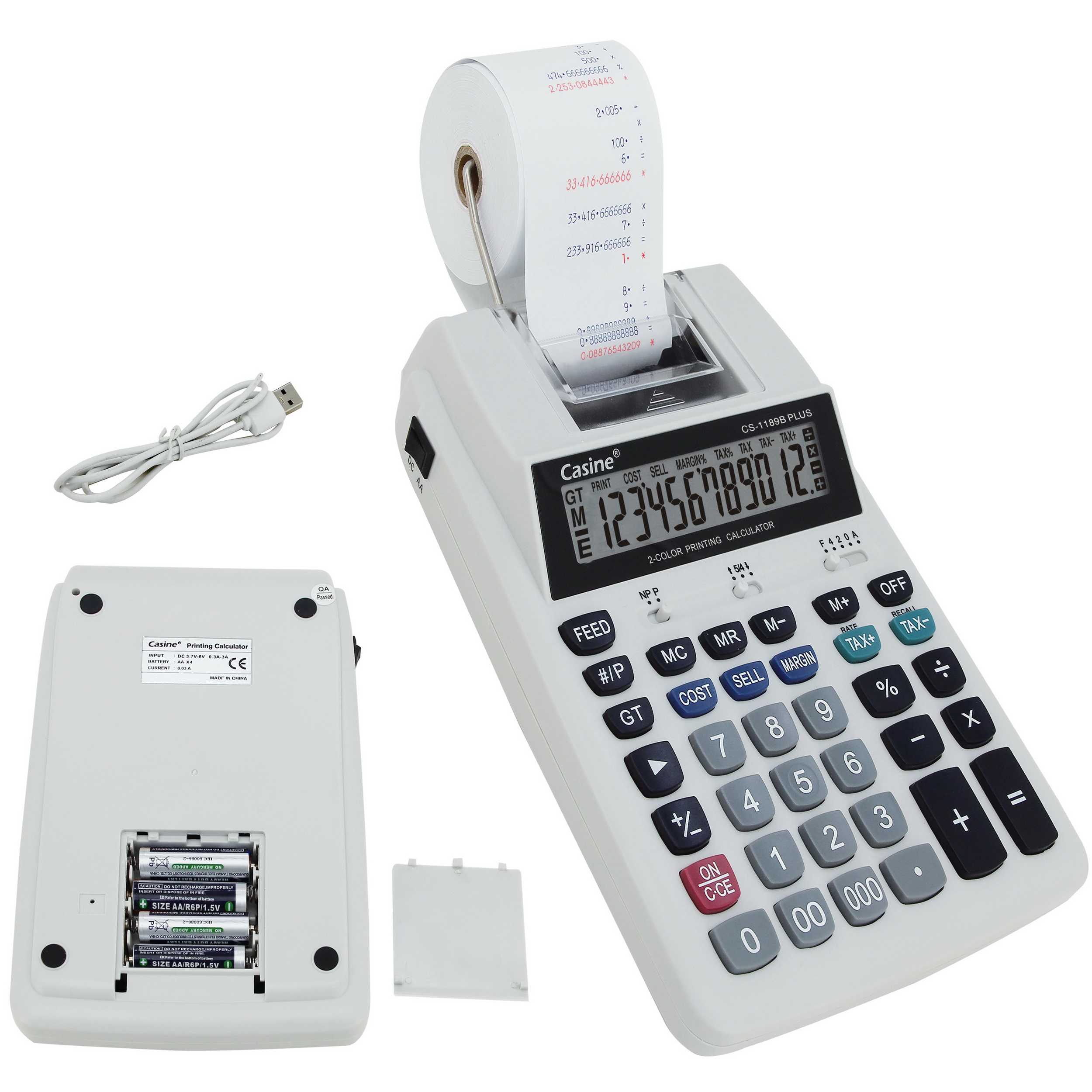 CS-1189B plus- 12-digit printing calculator (calculator with printer)
