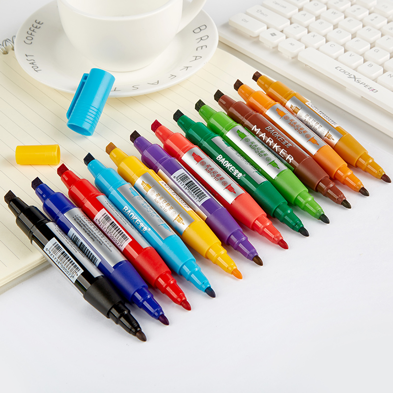 MP210 dual tip permanent marker pen fiber tip multi-function marker 8 colors 12 colors student art paint use