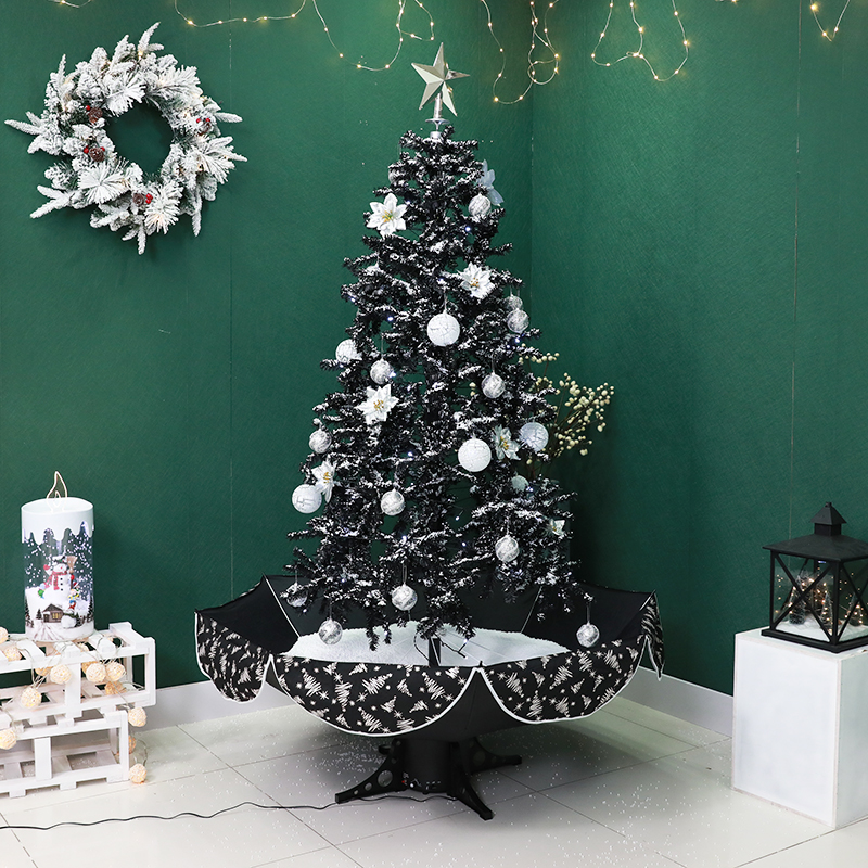 1.9m New big Black Christmas Tree with Snow for christmas indoor decoration