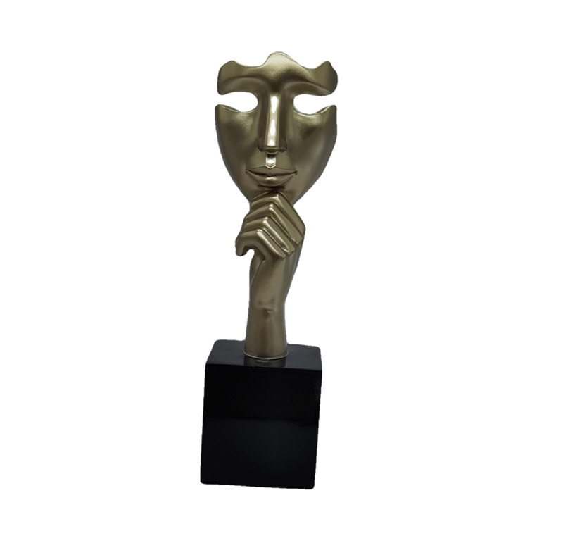 Luxury Abstract Resin Sculpture of thinker face on hand Statue for Home Decor & Office Desk Decor