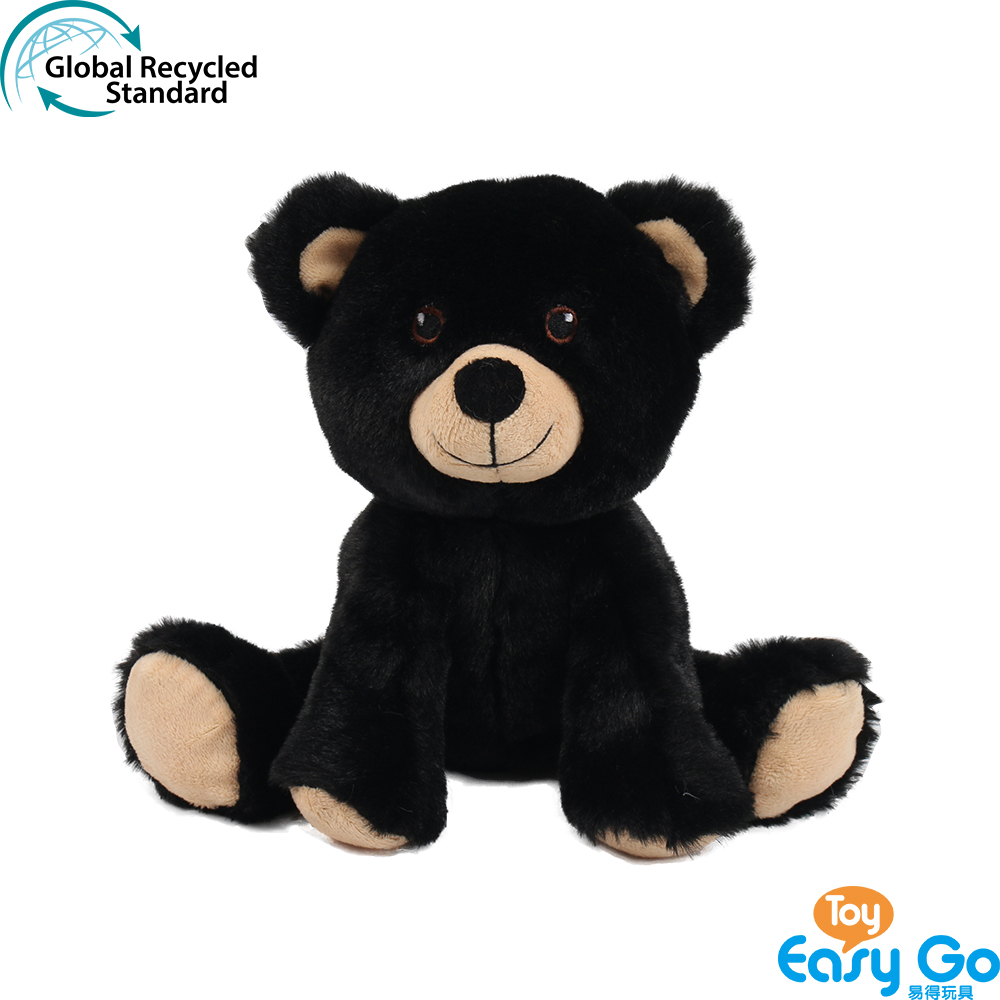RPET material made from plastic bottle fabric wild animal series plush toy black bear