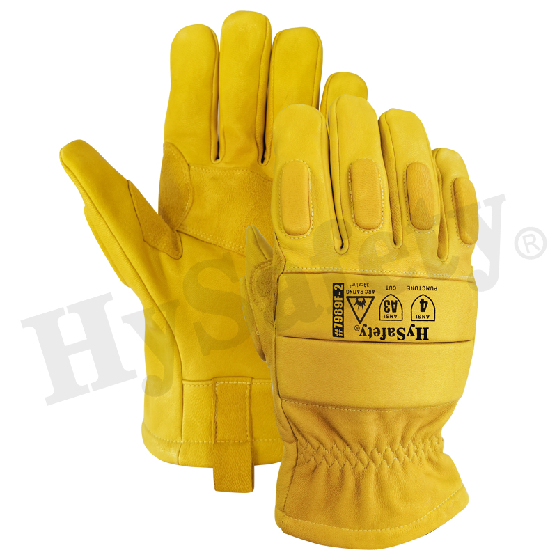 Arc flash gloves, leather glove, flame resistant, fire resistant, cut resistant glove, impact glove