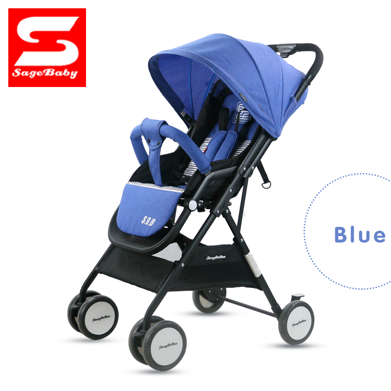 Sagebaby T308 blue high view portable baby carrier hot selling travel baby buggy pushchair w EN1888