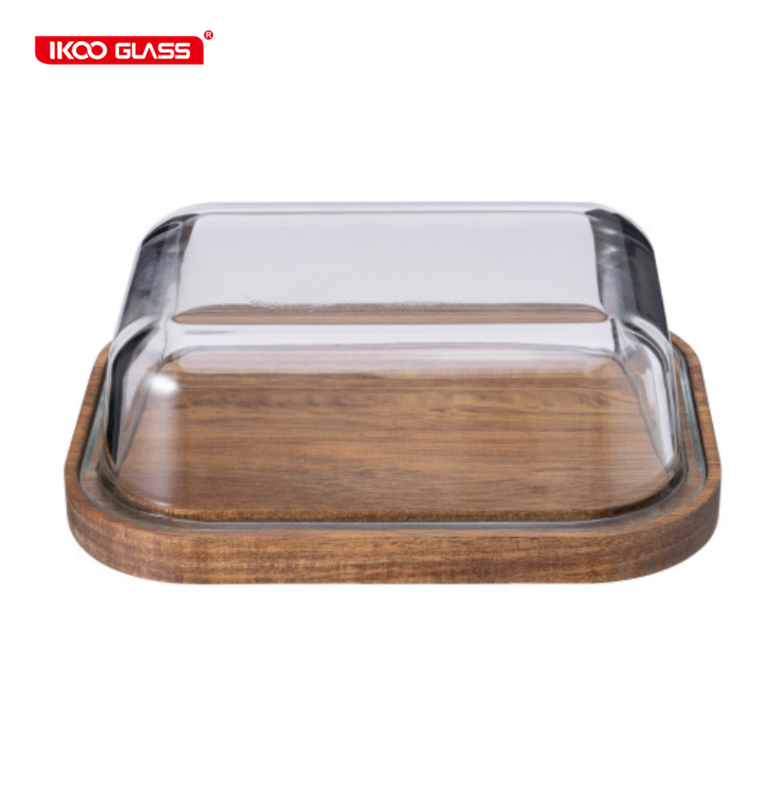 Glass butter dish