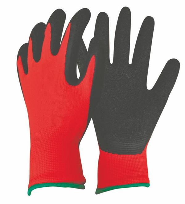 13g Polyester Crinkle Finished Latex Gloves