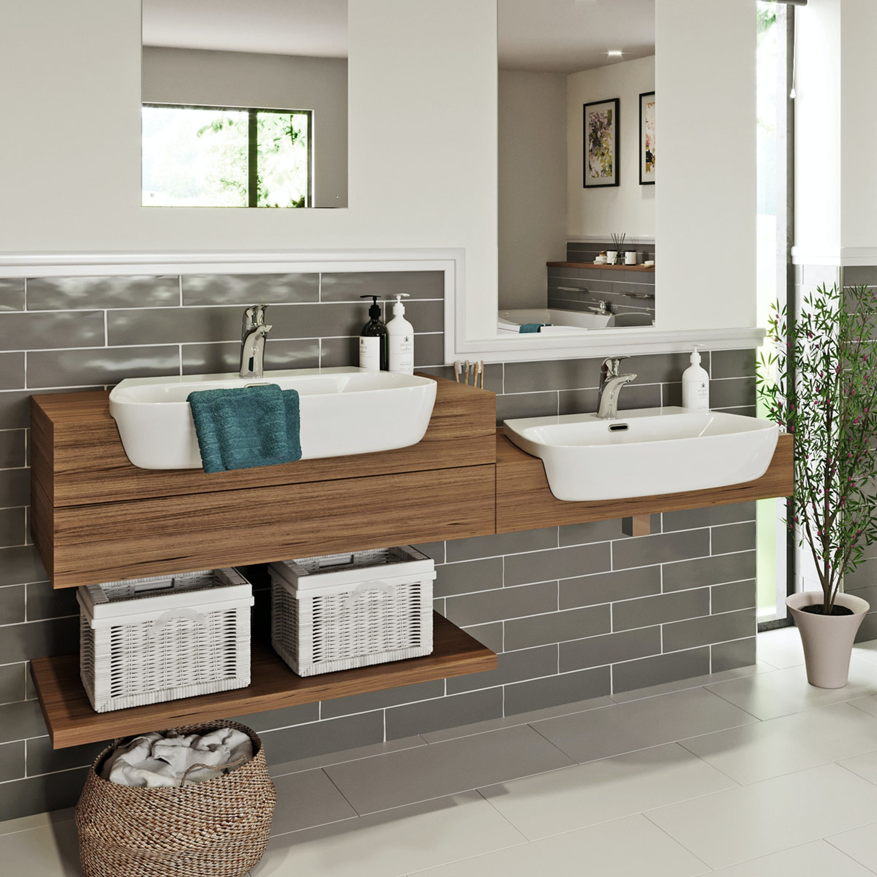 LS9916 white ceramic cabinet sinks