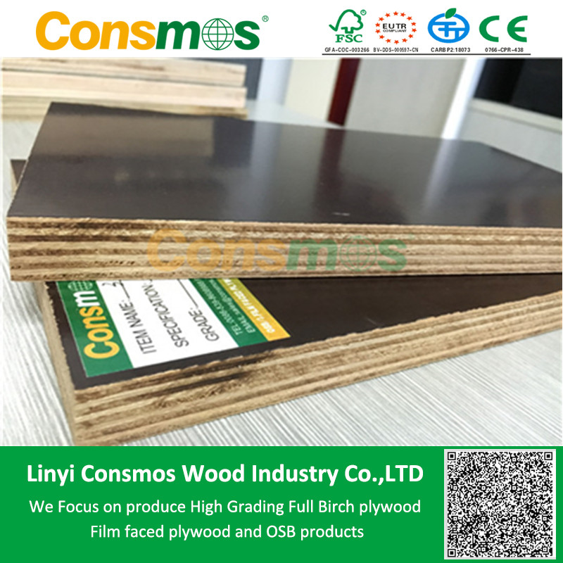 CONSMOS 12mm 15mm 18mm black Film Faced Plywood WBP Phenolic board