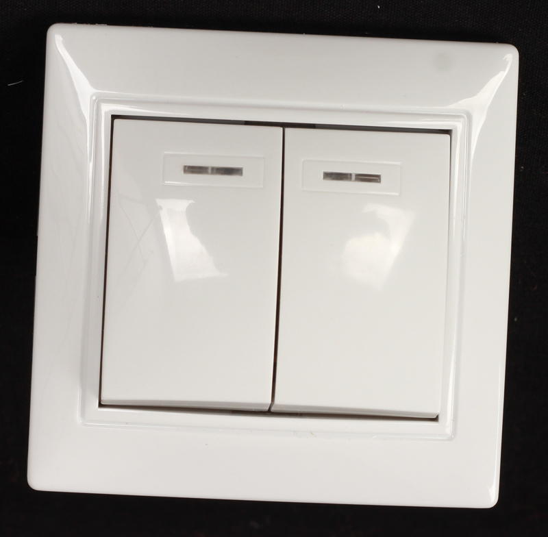 81W-1-04 two gang one way switch with lamp
