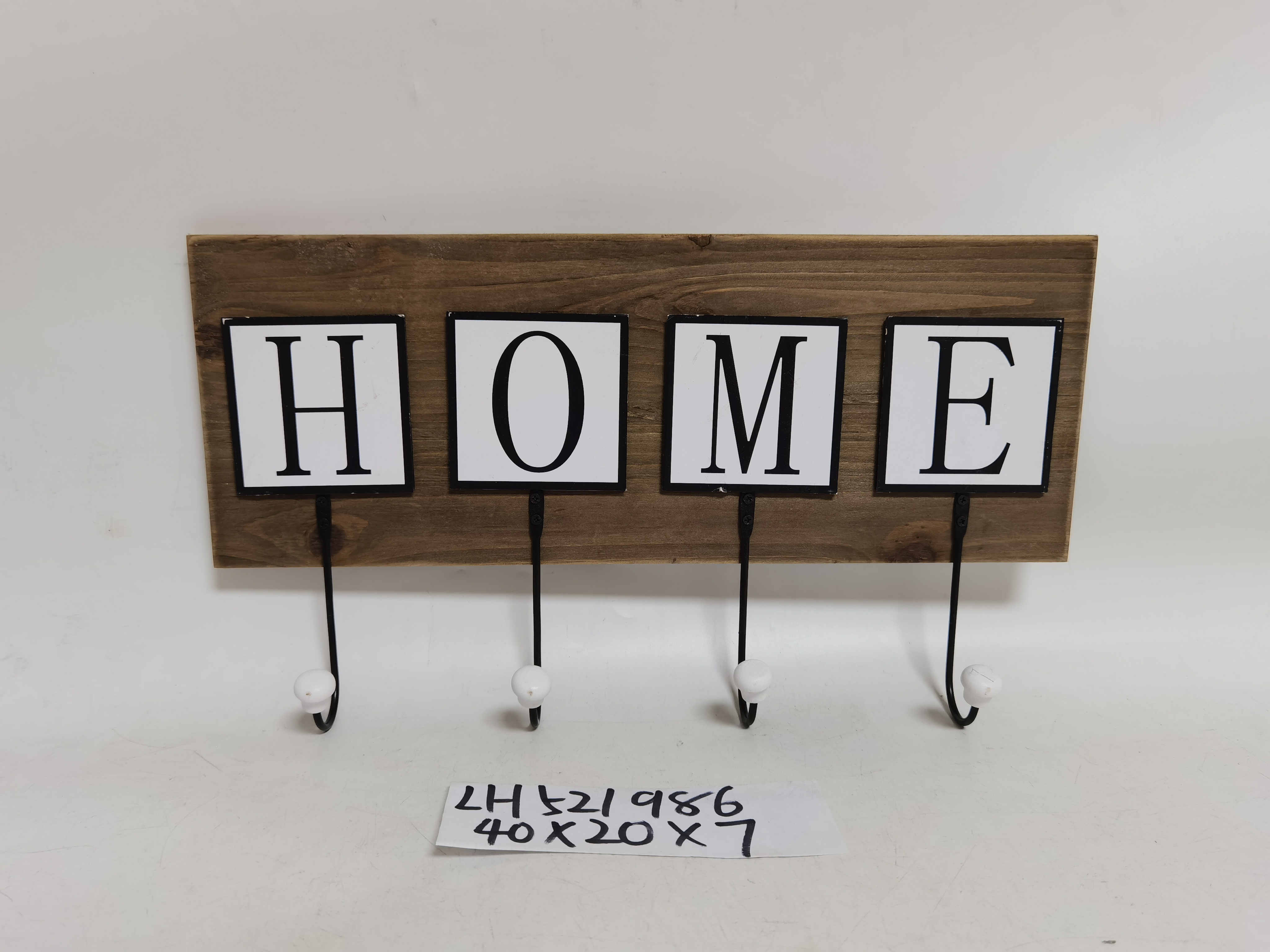 Wooden letter wall hanging hook