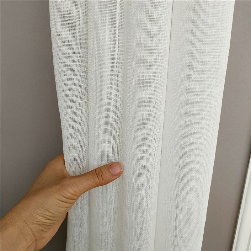 Recycle Curtain Fabric Slub Yarn Tulle GRS 100% Polyester Sheer Embroidered Or Printed Base Fabric