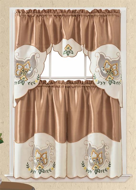 Embroidery kitchen curtain HY19K026