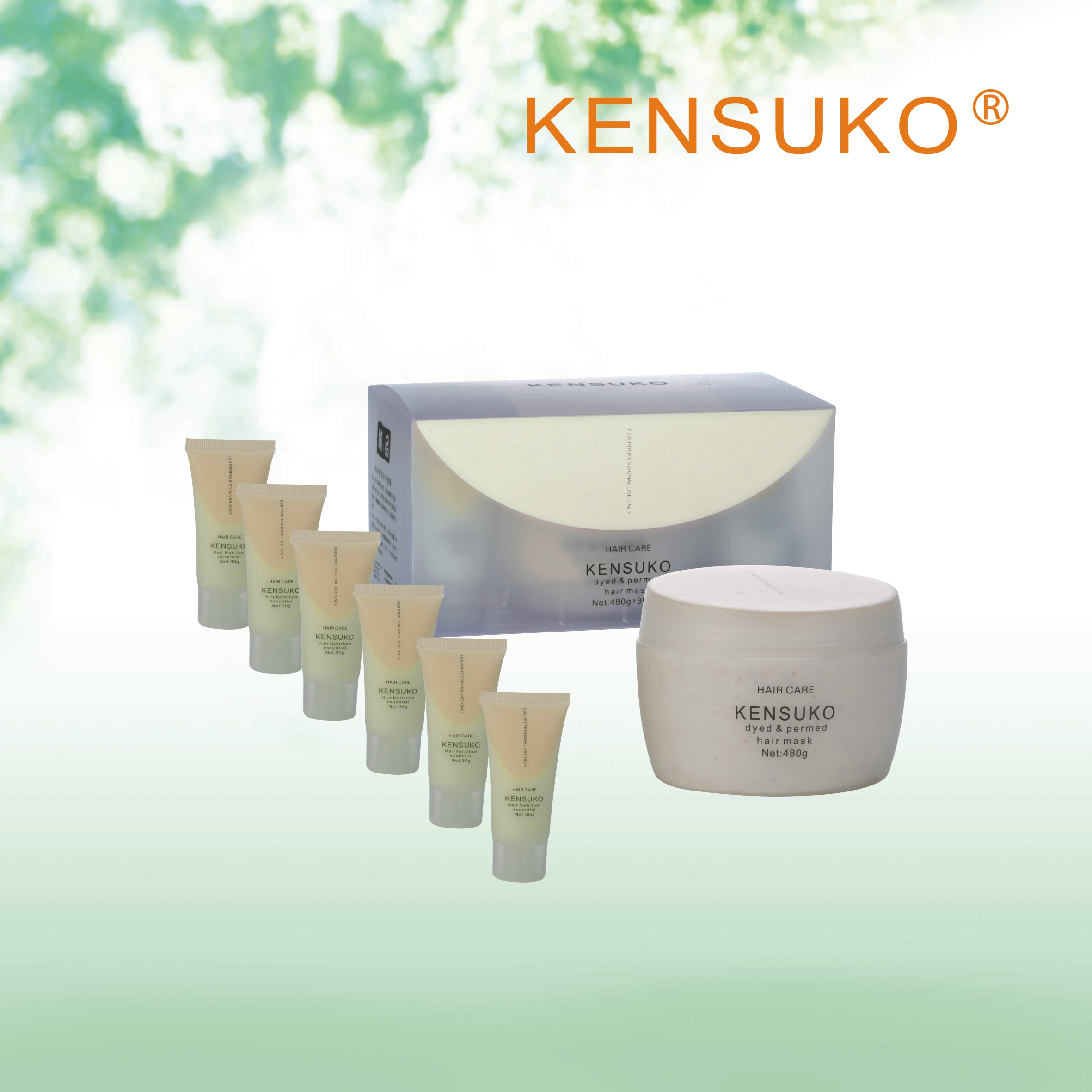 KENSUKO Damaged Cure Hair Mask set box for damaged hair salon or home use