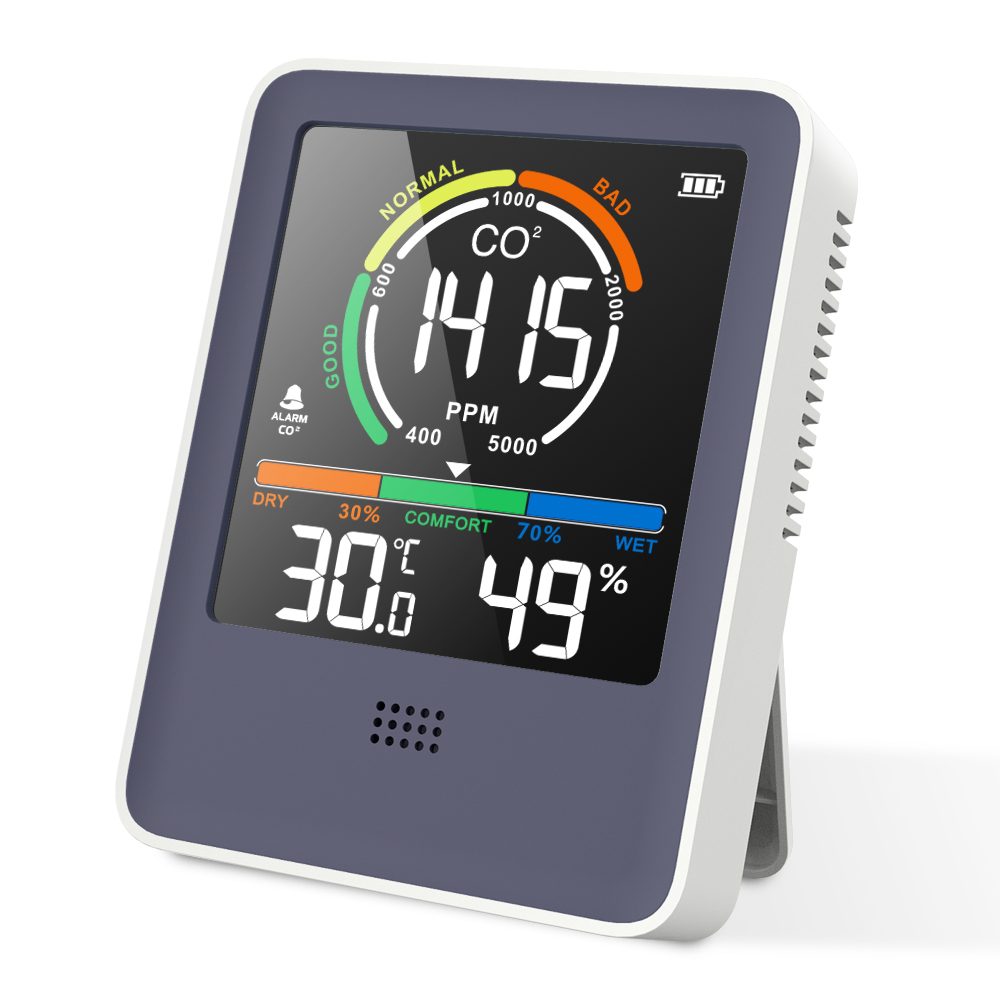 HAPTIME Infrared Sensor Alarm Gas Analyzers Monitoring Indoor Mini Carbon Dioxide Concentration Air Quality Monitor Portable CO2 Meter