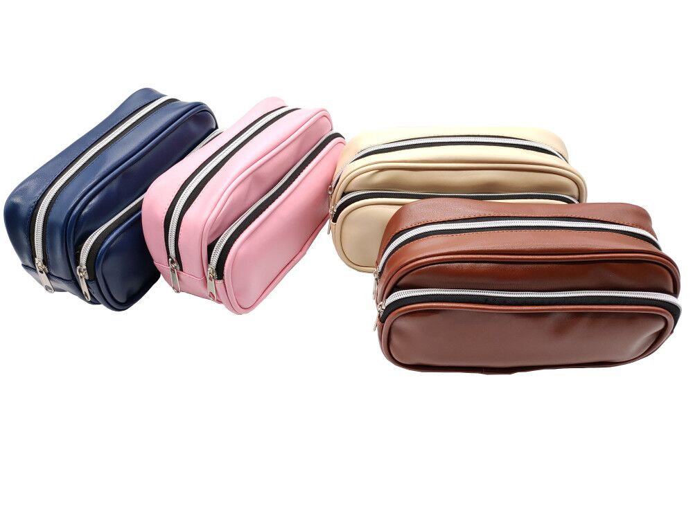 Simple stationery bag with double pull large capacity Symphony PU material
