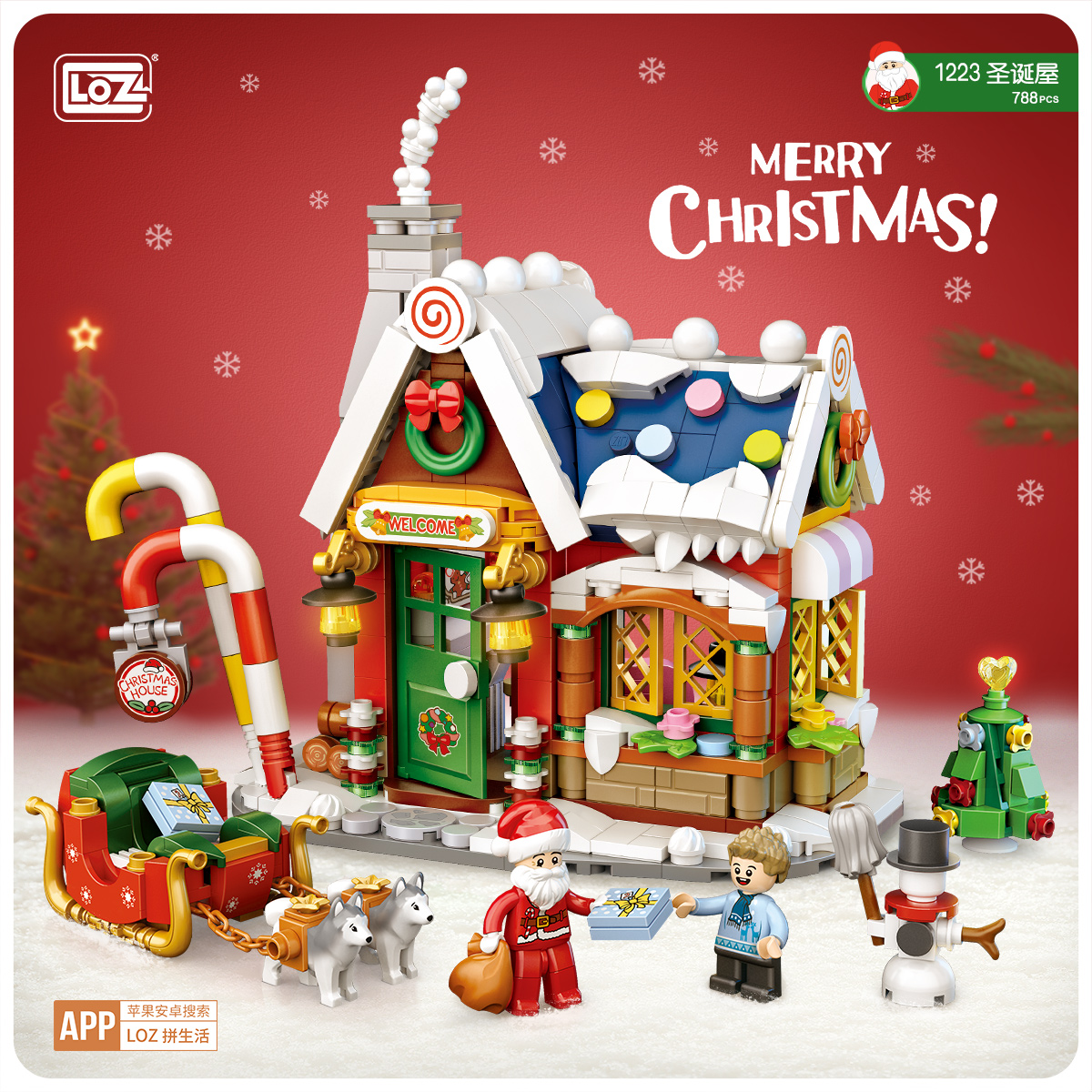 LOZ mini building block toys - Christmas house 788pcs
