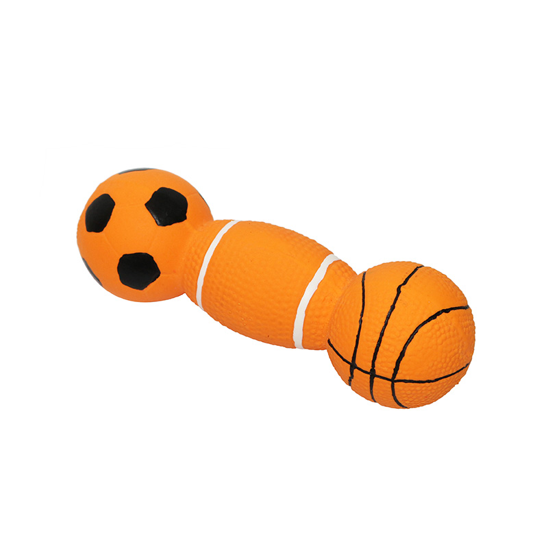 Latex basketball & football dumbbell with printing with BB squeaker