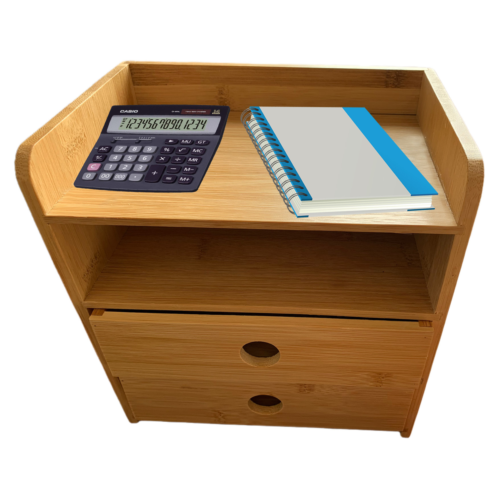 High Quality High Quality Bamboo Desktop Organizer with Drawers