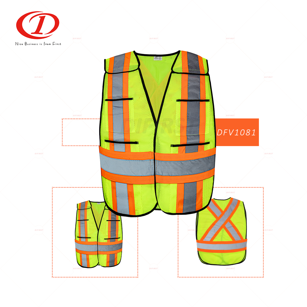 5-point Breakway Polyester Mesh Reflective Safety Vest