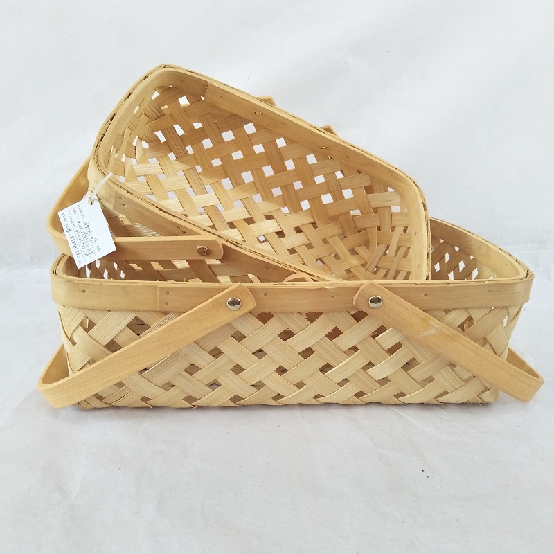 Bamboo basket Handmade gift basket Fruit basket storage basket