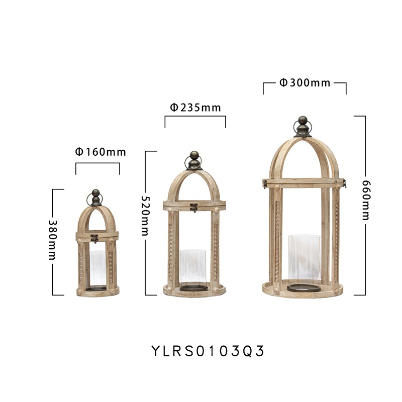S/3 European Rustic Home Decor Wedding Anniversary Party Christmas Decor Glass Candle Holders Wood Frame Candle Pillar Lantern