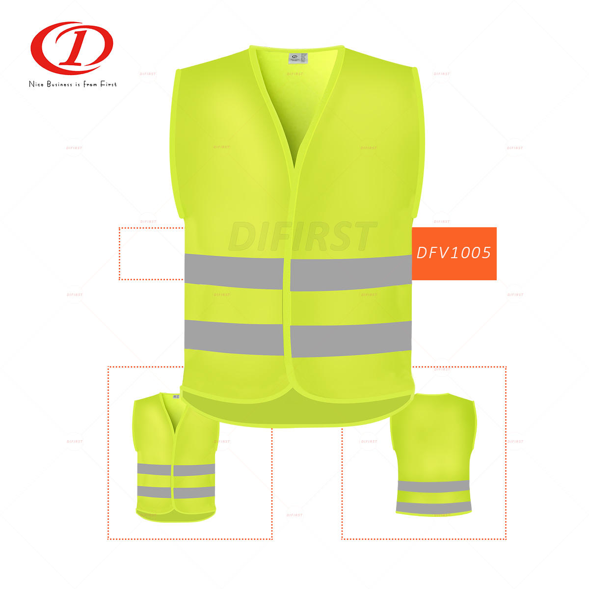 Hi-VIS Reflective Safety Vest with Knitting Fabric