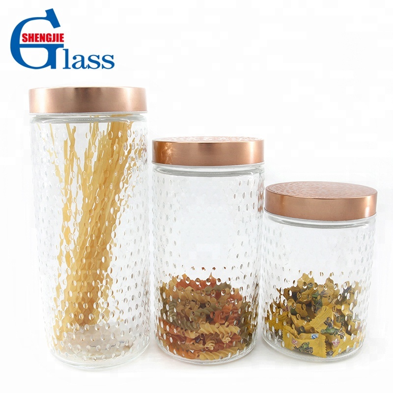 Exquisite Manufacture Glass Jar With Copper Tin Lid