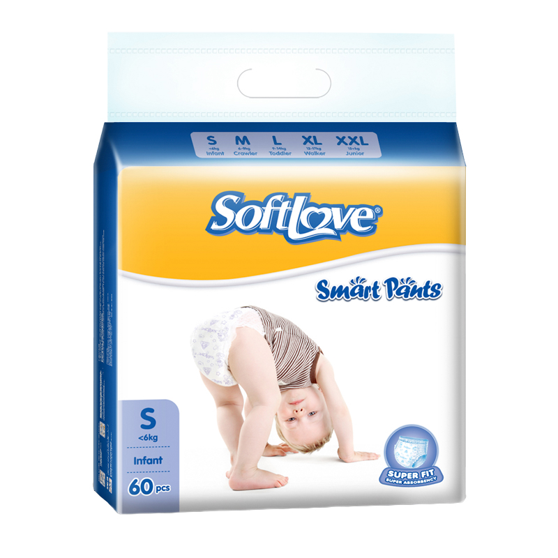 Softlove Baby Smart Pant Small Size 60pcs