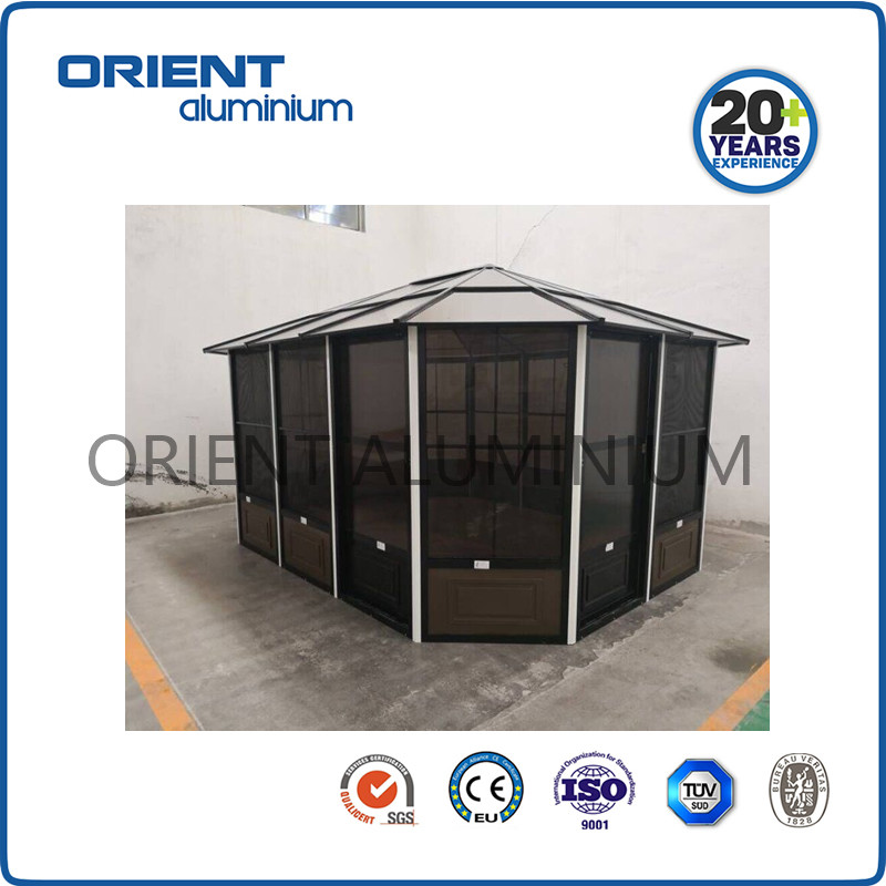 Sunroom Kit with Polycarbonate Roof Aluminium Gazebo, Solarium,Patio gazebo