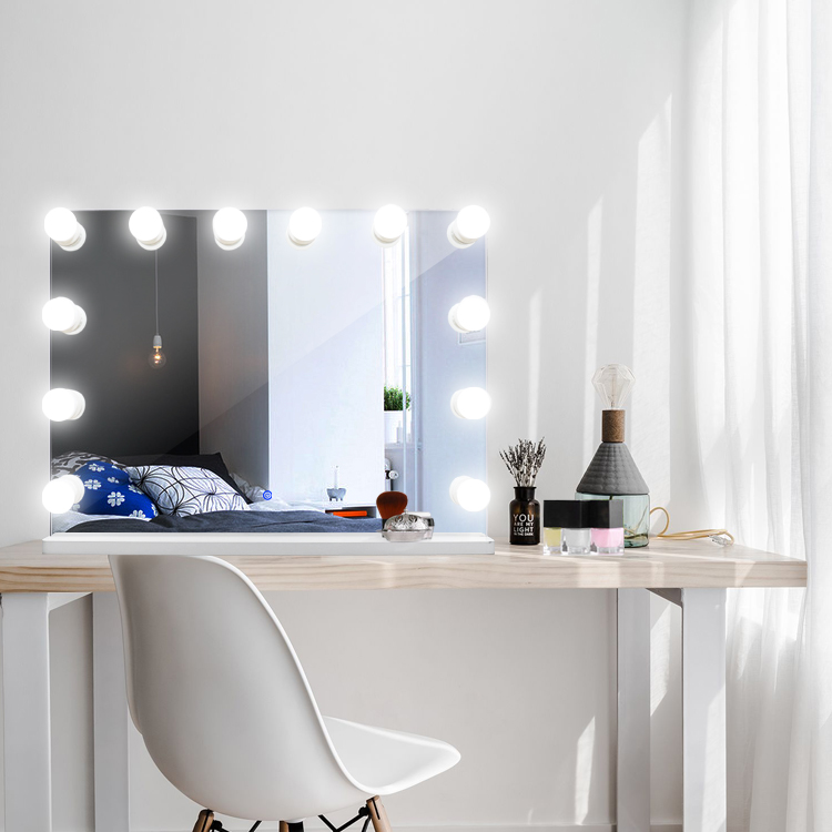 Large Size Hollywood Mirror Adjust light colors Table mirror with 15pcs bulbs