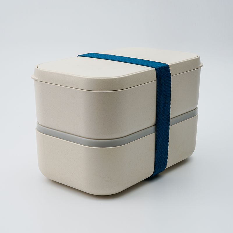 TF116 new launched large size double bamboo fiber bento box with cutlery salad box sushi box bread box lunch box for adult
