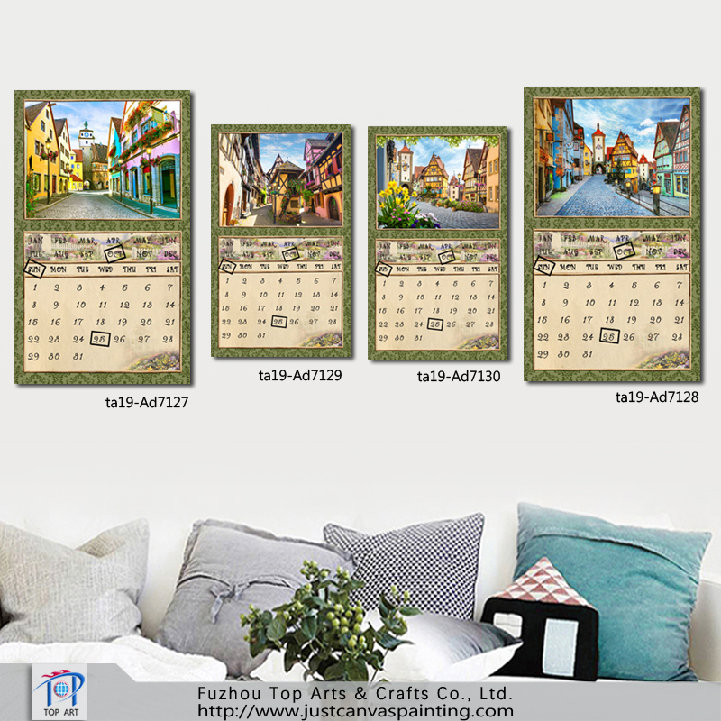 Calendar Printing on Canvas for Wall Decoration
