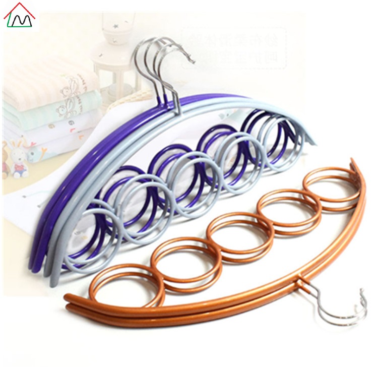 Multifunctional Anti-slip PVC Coated Clothes Metal Hanger With 5 Round