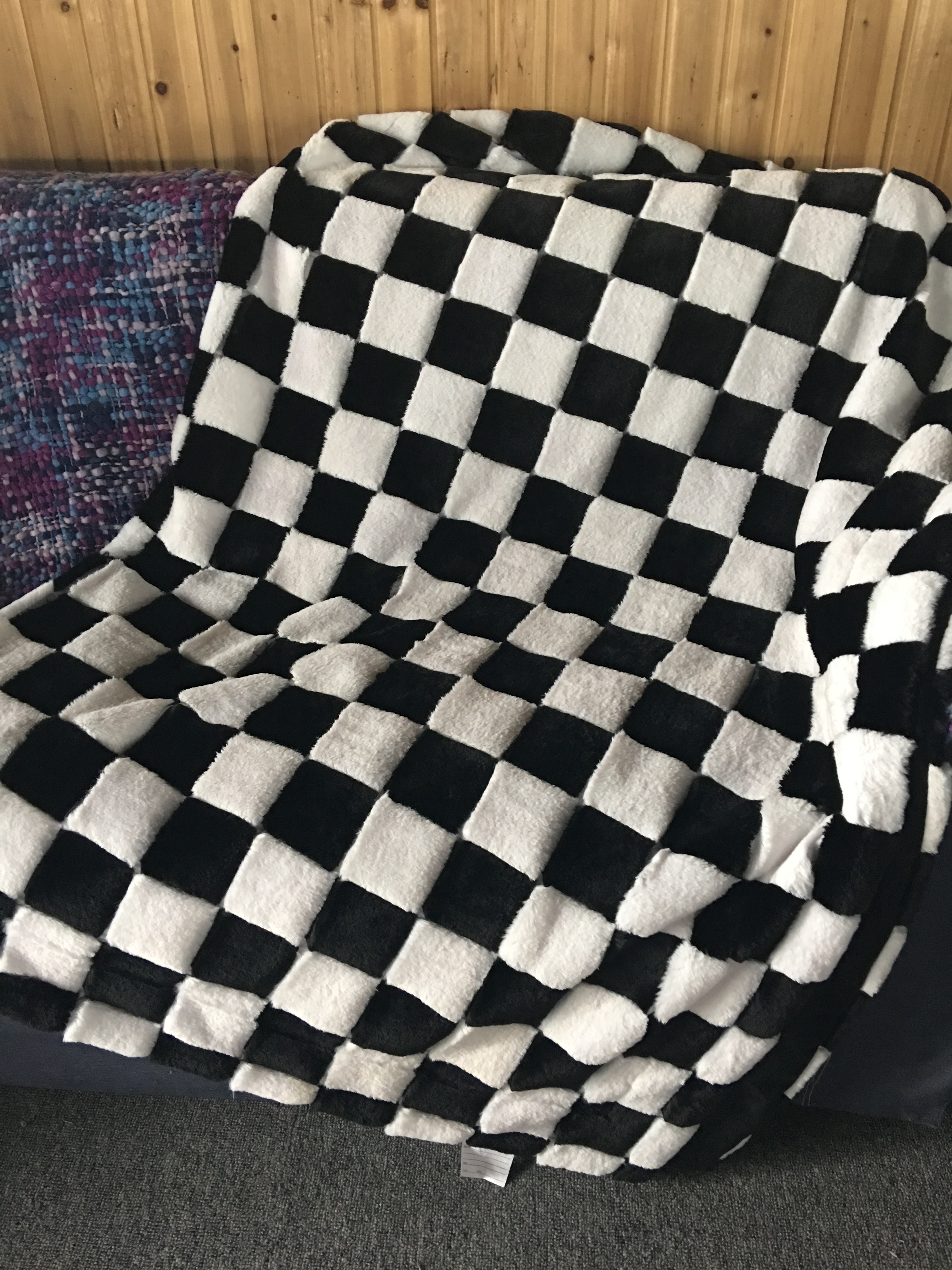 Jacquard rabbit fur blanket