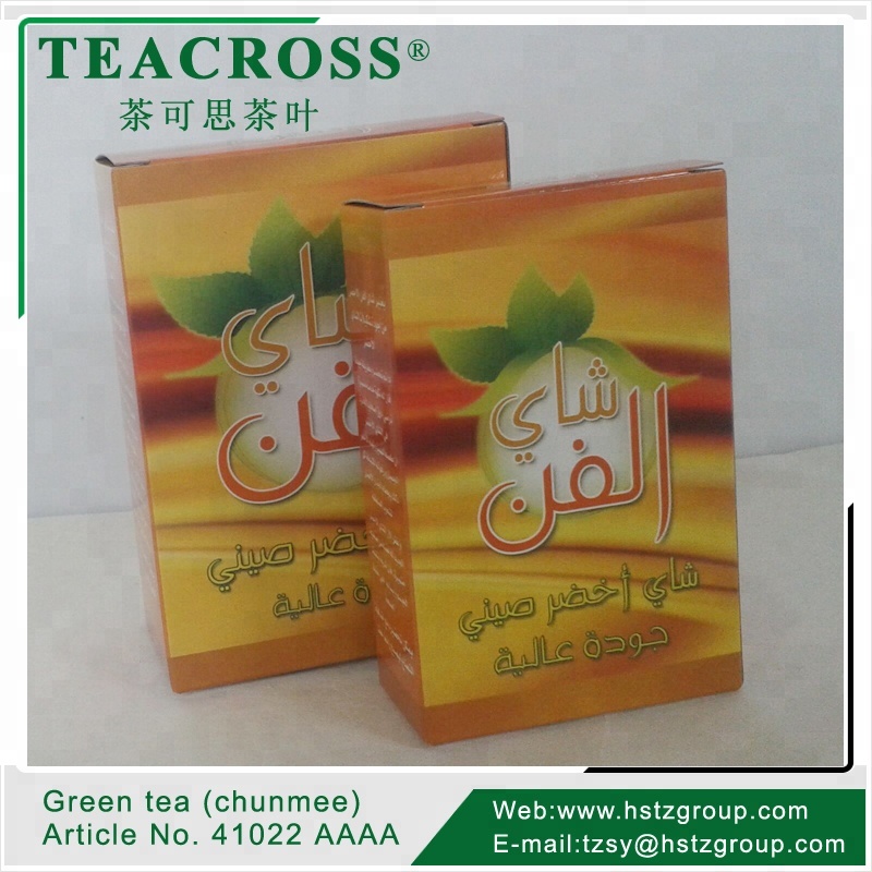 Huangshan chunmee green tea in paper box packing