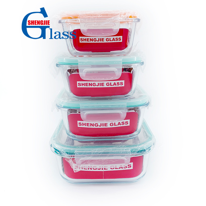 Square Glass Jars and Containers with BPA Free Leakproof Lids