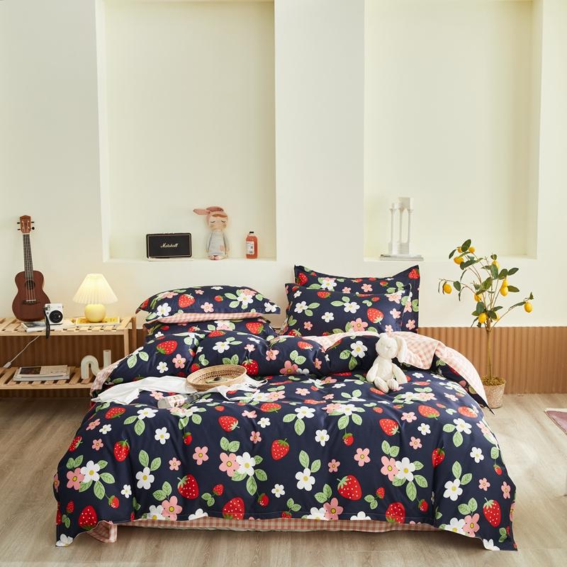 Yellow Pastoral Bedding Set Floral Printing Duvet Cover Set
