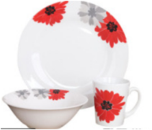 12PCS PORCELAIN DINNER SET ROUND With 9" Dinner Plate and MUG BOWL