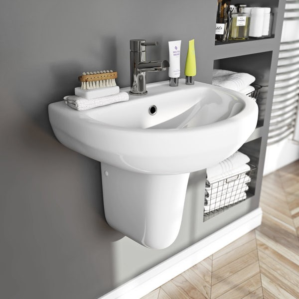 LPA6601A ceramic semi pedestal basin
