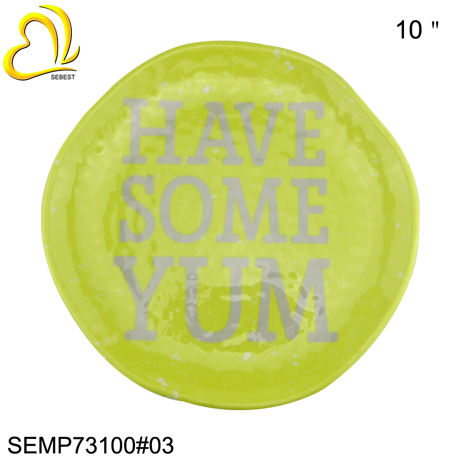 1 SEBEST Irregular Melamine Green Color Plate SEMP73100