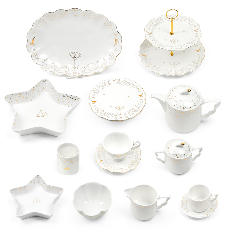 Gold Design Christmas Porcelain Ware