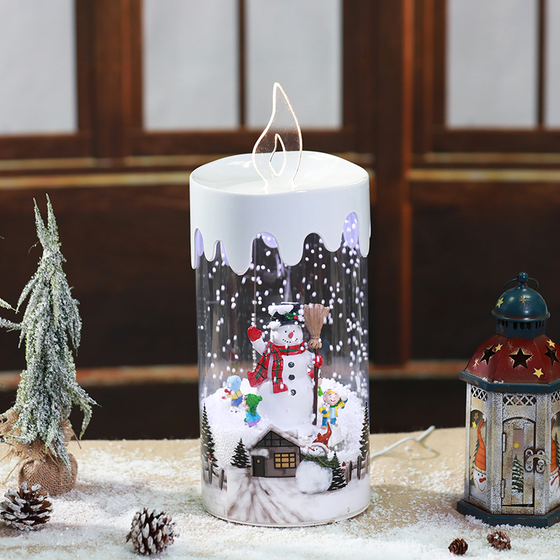 Rotating Snowing MusicChristmas decorative Candle