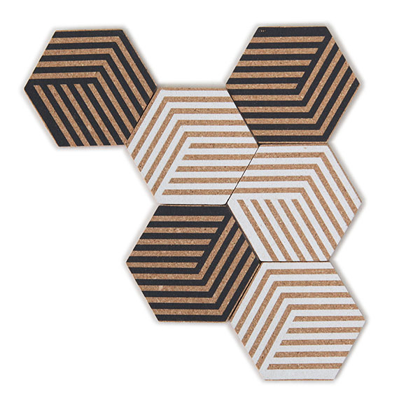 Hexagon Cork Coaster, Cork Trivet, Cork Placemat