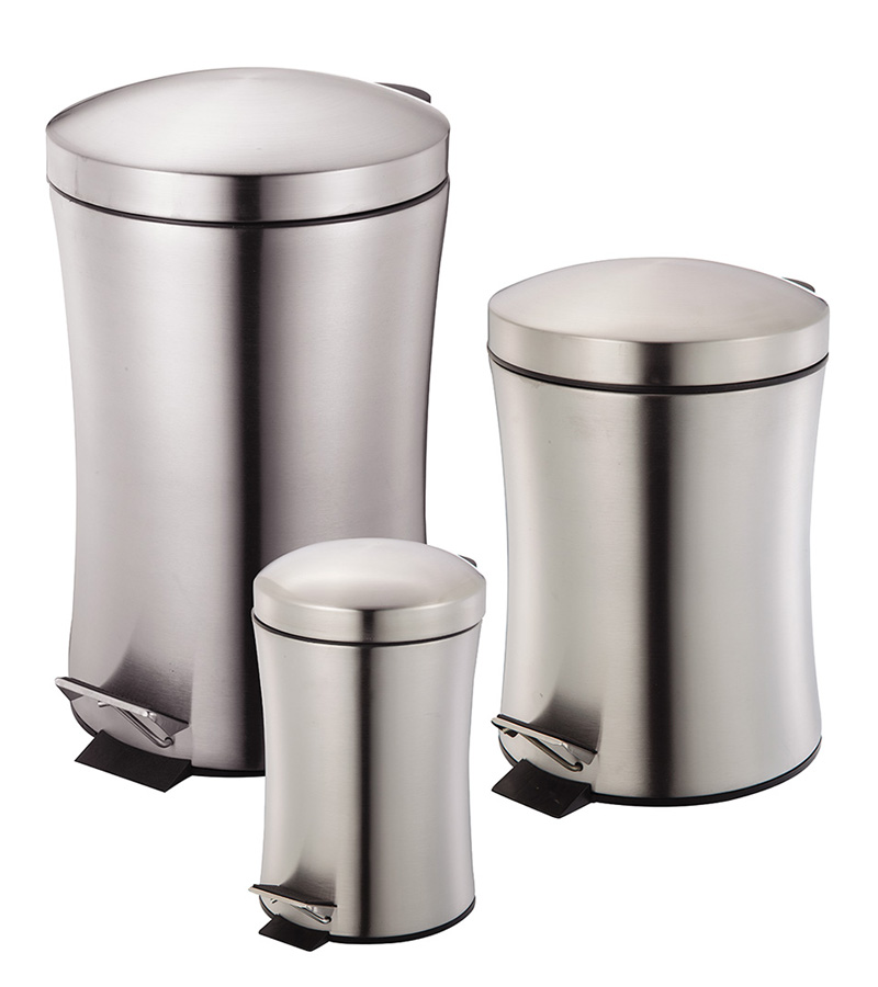 Home use 3L 6L 12L round shape foot pedal stainless steel trash bin with cover SW6850