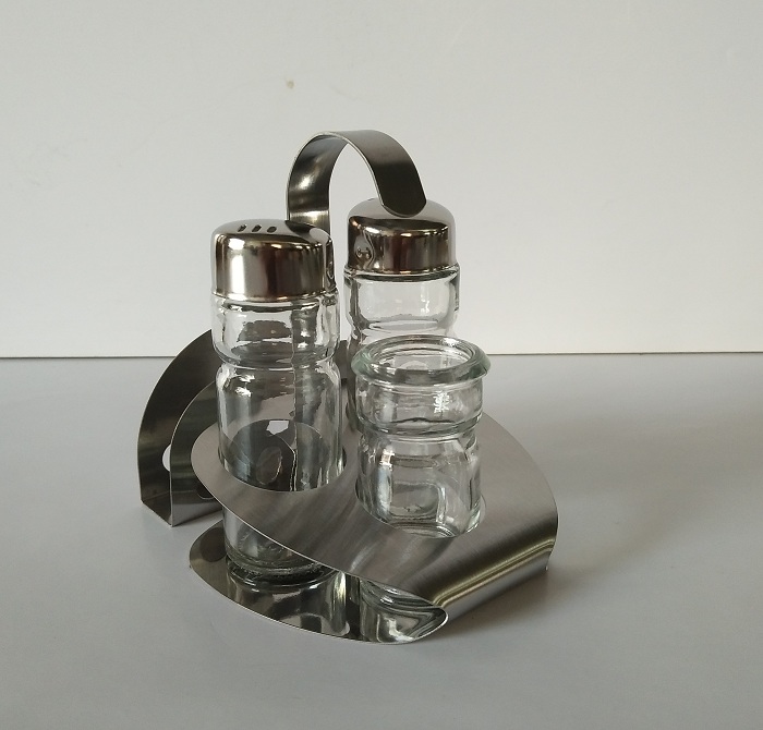 Glass canister set with stand
