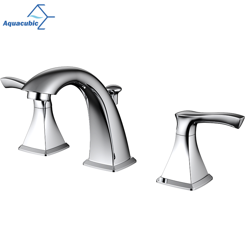 Aquacubic Health Water Saving Widespread UPC Lavatory Three holes Bathroom Basin Faucet