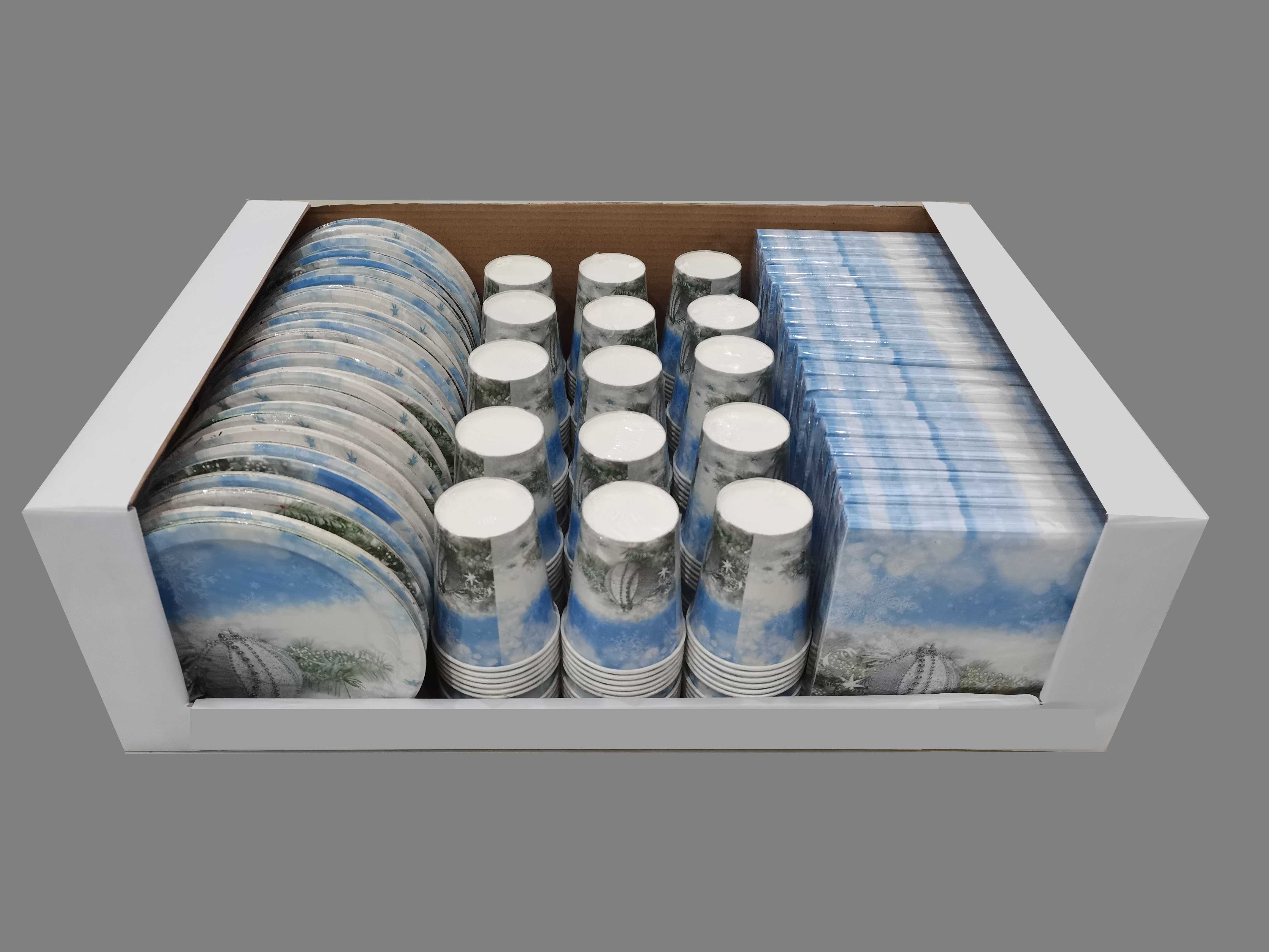 paper cup, paper plate and paper napkin mix-packing in PDQ