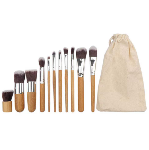 11pcs Bamboo Disposable Eco Makeup Tool Set