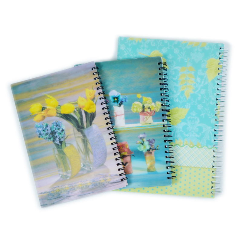 4C Printed PP with glitter spiral notebook